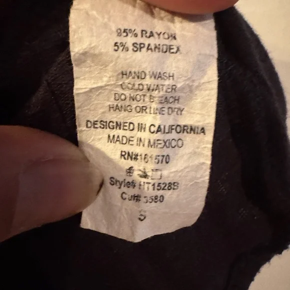 EUC Haptics Black Top with Leopard, Camo and Lace Sleeves - Picture 5 of 7